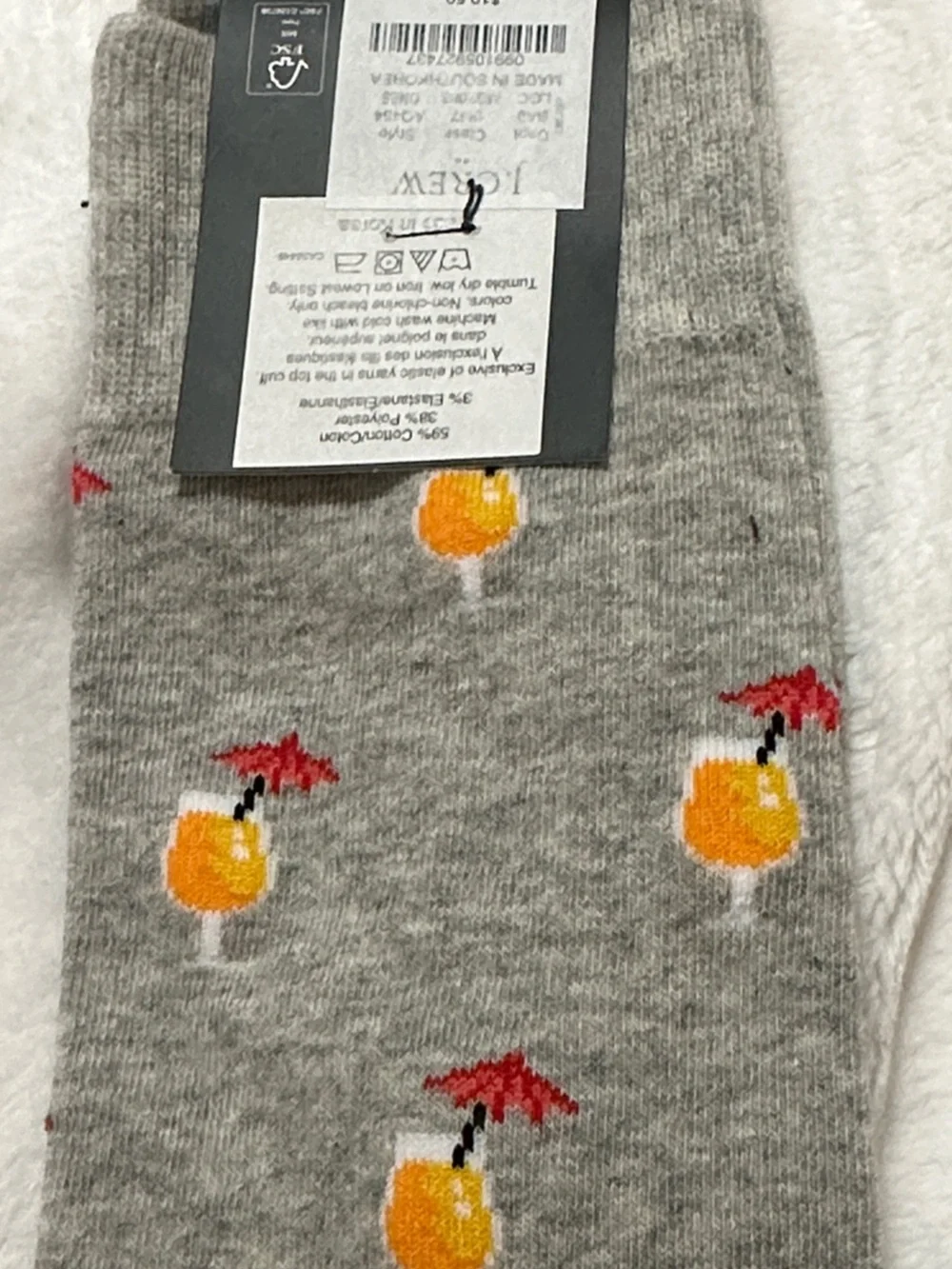 🍹 J.Crew Tropical Cocktail Novelty Socks